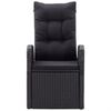 vidaXL 7-częściowy zestaw mebli ogrodowych z poduszkami, czarny