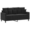 vidaXL Sofa 2-osobowa, czarna, 140 cm, tapicerowana aksamitem