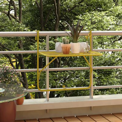 vidaXL Stolik balkonowy, złoty, 60x40 cm, stalowy