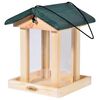 dobar Karmnik dla ptak&oacute;w z silosem, drewniany, naturalno-zielony