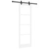 vidaXL Drzwi przesuwne Biały 78 x 232 cm Lite drewno sosnowe i szkło
