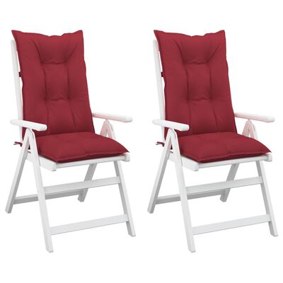 vidaXL Poduszki na krzesła ogrodowe, 2 szt., czerwone, 120x50x7 cm