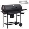 vidaXL Grill beczkowy na k&oacute;łkach z p&oacute;łkami 3 szt. 115 x 85 x 95 cm