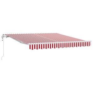 vidaXL Markiza wysuwana Czerwony i Biały 350 x 250 cm