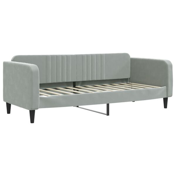 vidaXL Sofa z funkcją spania, jasnoszara, 80x200 cm, obita aksamitem