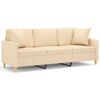 vidaXL 3-osobowa sofa wypoczynkowa z poduszkami, kremowa, 180 cm