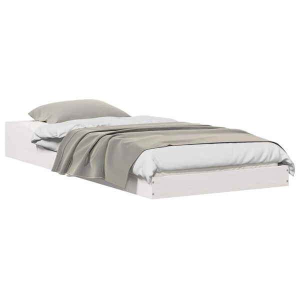 vidaXL Ramka łóżka Biały 80 x 210 cm Lite drewno sosnowe
