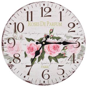 vidaXL Zegar ścienny w stylu vintage, kwiat, 30 cm