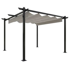 vidaXL Altana ogrodowa ze zwijanym dachem, 3x3 m, kremowa