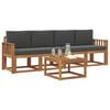 vidaXL Zestaw sof na zewnątrz z poduszką 5 pcs Naturalny i Antracytowy