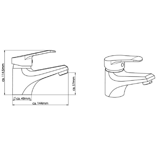SCH&Uuml;TTE Bateria umywalkowa TESSA z mieszaczem, chromowa