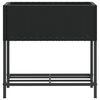 vidaXL Donice ogrodowe z p&oacute;łką, 2 szt, czarne, 70x28x70 cm, polirattan