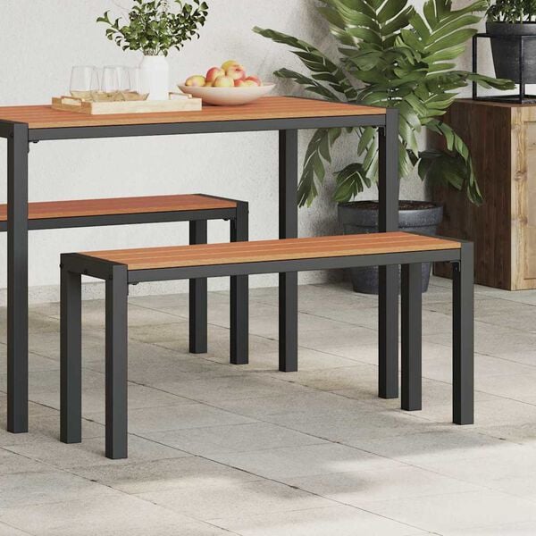 vidaXL Ławka ogrodowa Brązowy 100 x 28 x 45cm Stal