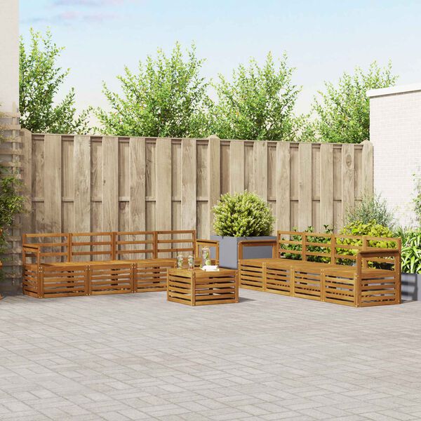 vidaXL Zestawy sof 9 pcs Naturalny Lite Drewno Akacji