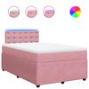 vidaXL Ł&oacute;żko kontynentalne z materacem, r&oacute;żowe, 120x190 cm, aksamit