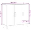 vidaXL Bufet Czarny Dąb 90 x 34 x 80 cm Materiał drewnopochodny