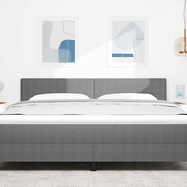 vidaXL Zagł&oacute;wek Z zagł&oacute;wkiem Jasnoszary 180 cm Sk&oacute;ra ekologiczna