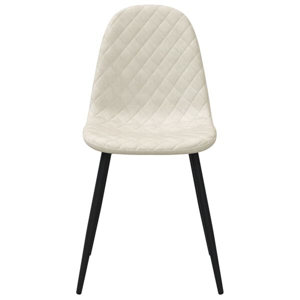 vidaXL Krzesła stołowe, 2 szt., kremowe, obite aksamitem