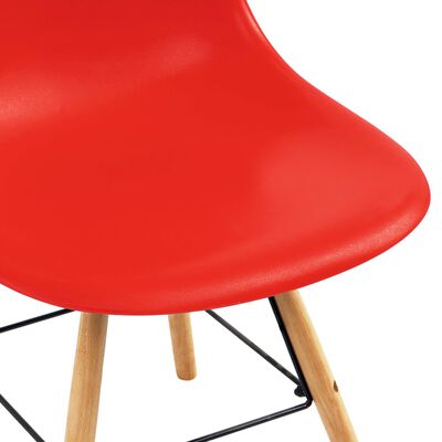 vidaXL Krzesła stołowe, 6 szt., czerwone, plastik