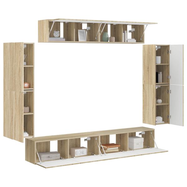 vidaXL Szafka pod telewizor 8 pcs Dąb Sonoma