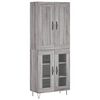 vidaXL Witrynka szary dąb sonoma 69,5x34x180cm materiał drewnopochodny