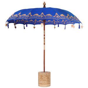 vidaXL Baliński Parasol z Bazą niebieski 215 x 215 x 260 cm