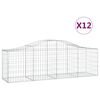 vidaXL Kosze gabionowe, 12 szt, 200x50x60/80 cm, galwanizowane żelazo