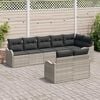 vidaXL Zestaw Sof na Ogr&oacute;d z poduszką 8 pcs Jasnoszary Polirattan
