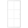vidaXL Drzwi wewnętrzne, 102,5x201,5 cm, białe, szkło ESG i aluminium