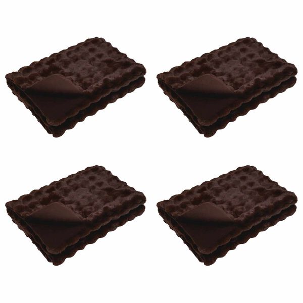 vidaXL Koc z futra sztucznego kr&oacute;lika Olite 4 pcs Camel 130 x 150 cm