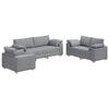 vidaXL Sofa 3 pcs Jasnoszary 219 x 80 x 82 cm Tkanina lniana