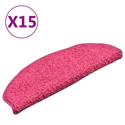 vidaXL Nakładki na schody, 15 szt., różowe, 65x21x4 cm