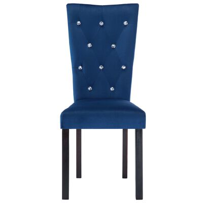 vidaXL Krzesła stołowe, 4 szt., granatowe, aksamit