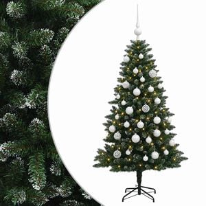 vidaXL Sztuczna choinka z bombkami 150 cm 150 LED Ciepła biel