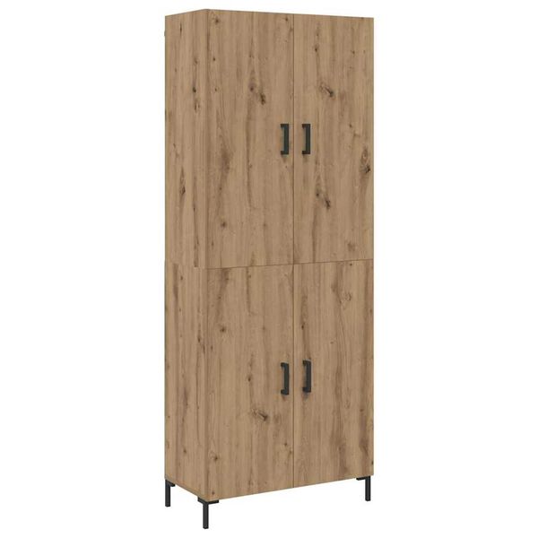 vidaXL Highboard Montowane na ścianie dąb artisan 69,5 x 34 x 180 cm