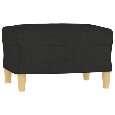 vidaXL 3-osobowa sofa z podnóżkiem, czarna, 180 cm, tkaniną