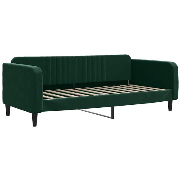 vidaXL Sofa z funkcją spania, ciemnozielona, 100x200 cm, aksamit