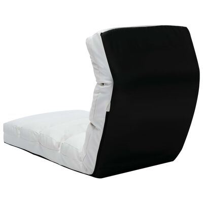 vidaXL Składane krzesło podłogowe, białe, sztuczna skóra