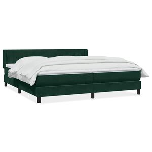 vidaXL Ł&oacute;żko typu Box Spring z materacem Ciemnozielone 180x220 cm