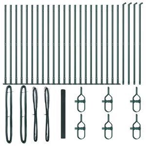 vidaXL Słupek ogrodzeniowy. zielony