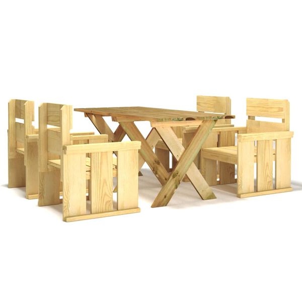 vidaXL 5-cz. zestaw mebli ogrodowych, impregnowane drewno sosnowe