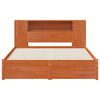 vidaXL Ł&oacute;żko z pojemnikiem i zagł&oacute;wkiem Woskowy Brąz 140 x 190 cm