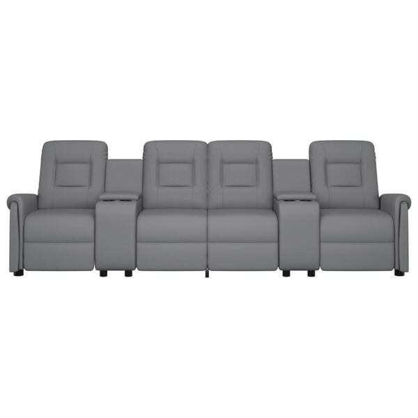 vidaXL Rozkładany fotel masujący z uchwytem, 4-os., szary