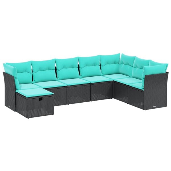 vidaXL 8-cz. zestaw wypoczynkowy do ogrodu, z poduszkami, brązowy