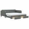 vidaXL Sofa rozsuwana z szufladami, ciemnoszara, 100x200 cm, tkanina