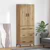 vidaXL Highboard z szufladą Dąb rzemieślniczy 69,5 x 34 x 180 cm