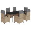 vidaXL 7-cz. zestaw mebli ogrodowych z poduszkami, mieszany beż