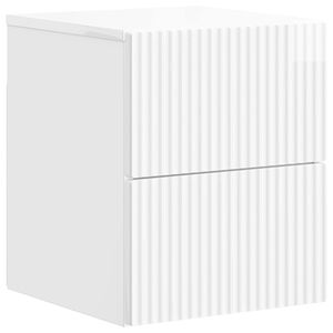 vidaXL Wisząca Szafka Nocna Biały wysoki połysk 33 x 34,5 x 40 cm