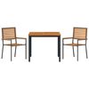 vidaXL Zestaw do jadalni w ogrodzie 3 pcs Szary 90 x 90 x 75 cm