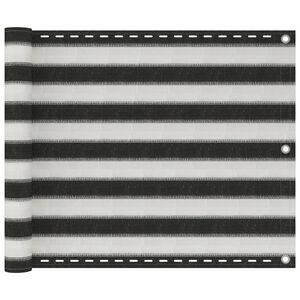 vidaXL Parawan balkonowy z HDPE, 75x300 cm, antracytowo-biały